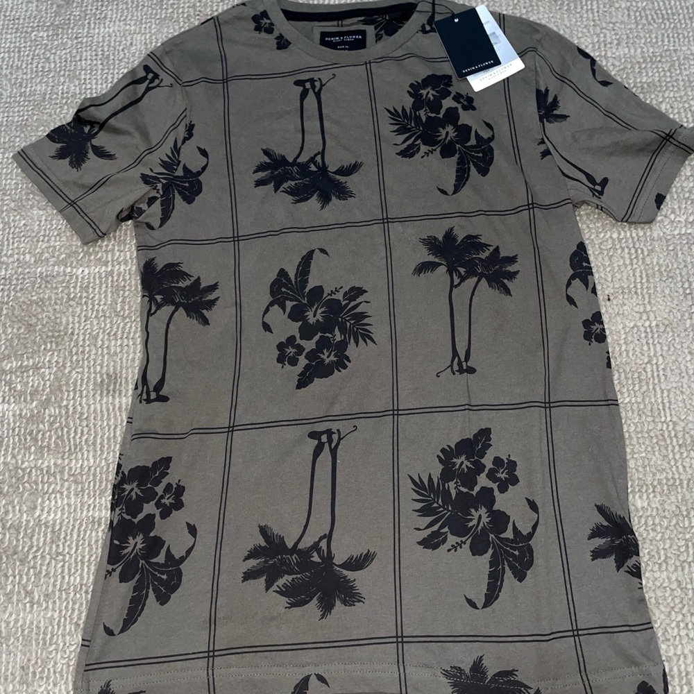 Demin and Flower t shirt